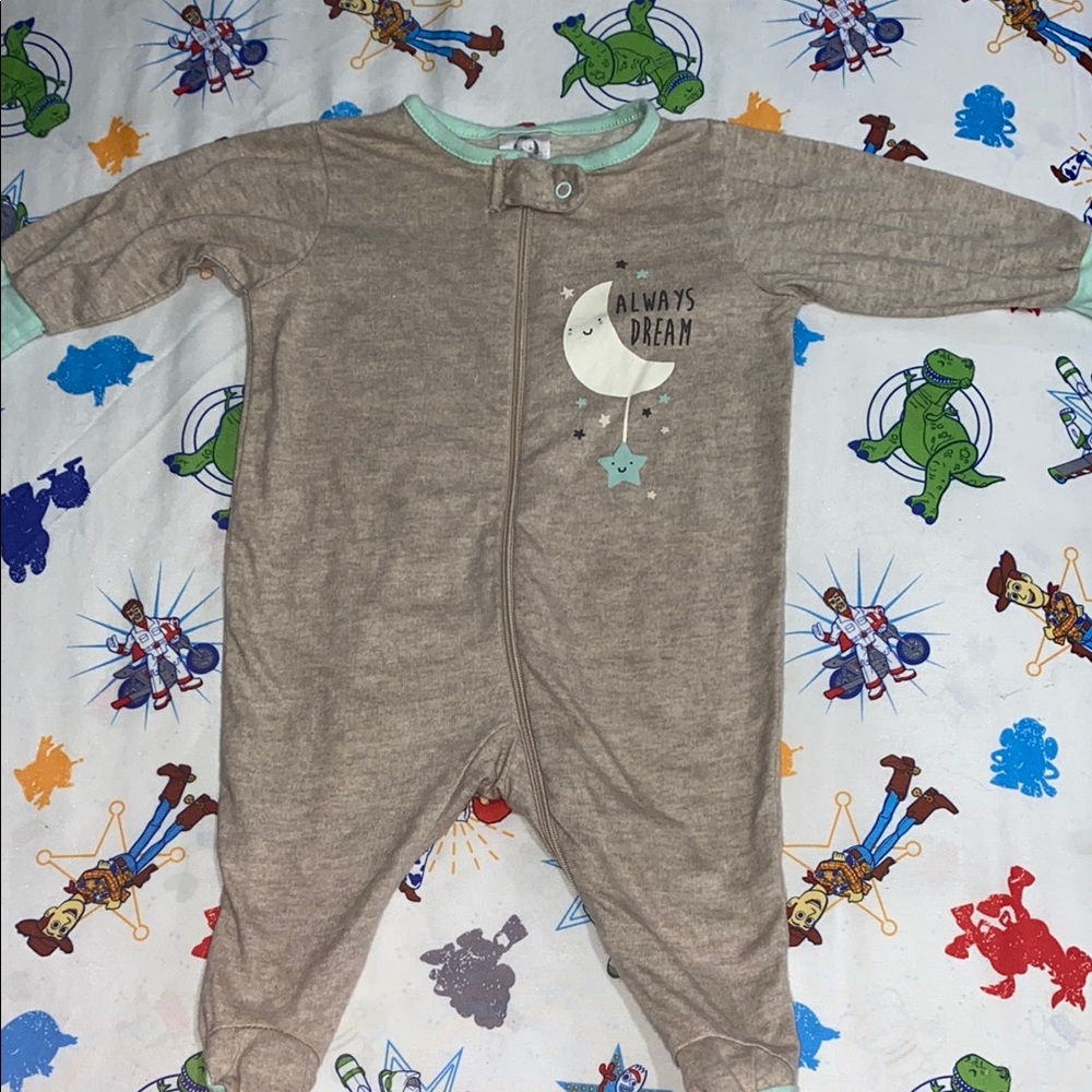 Gerber Gray and Green Footies Cozy One Piece